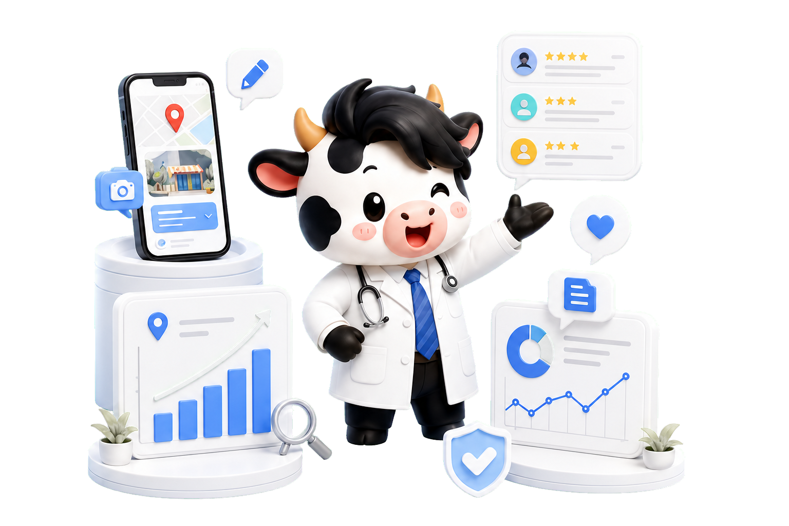 店舗投稿、口コミ、順位、改善レポートをまとめて支援する牛くんずAI